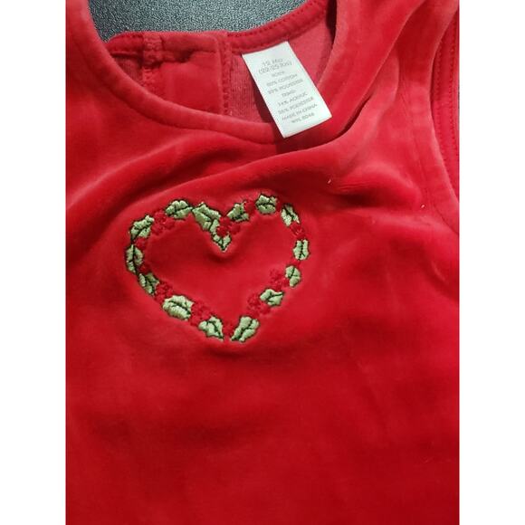 Macys Red Velvet Heart Reef Design Baby Girls Christmas Dress | Size 12 Months - Picture 3 of 6